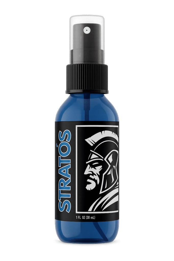 On Bottle of Stratos Erection Porduct